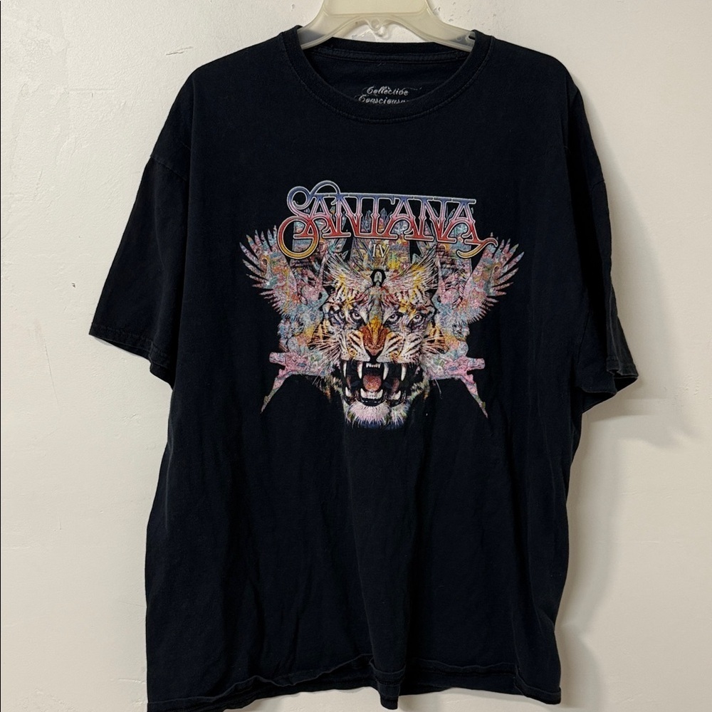 Carlos Santana Black Graphic T-Shirt